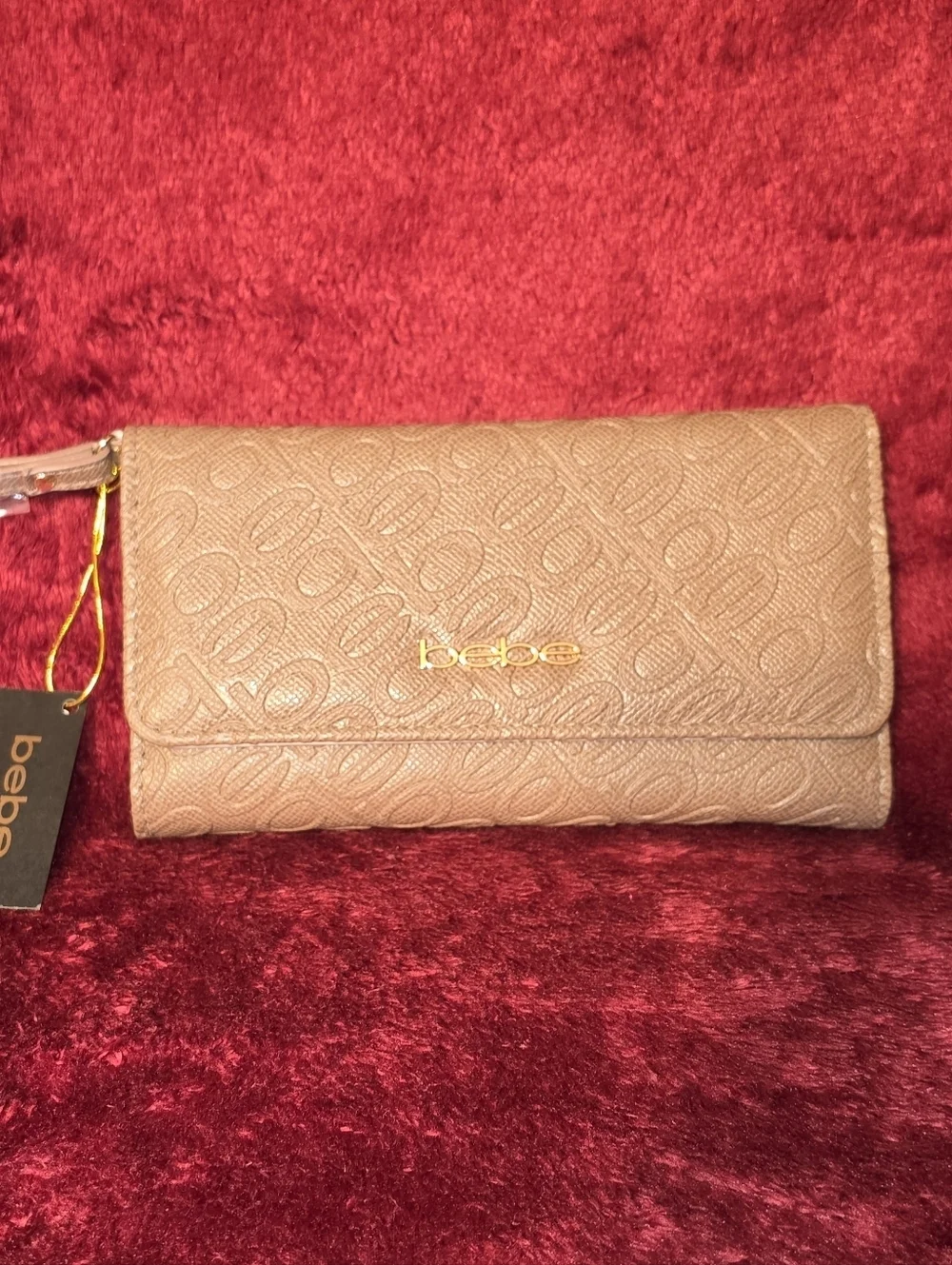 NWT bebe Taupe Wristlet Clutch Wallet